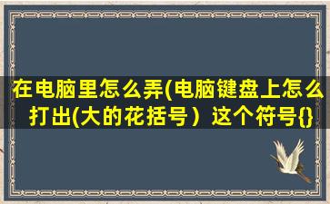 在电脑里怎么弄(电脑键盘上怎么打出(大的花括号）这个符号{})